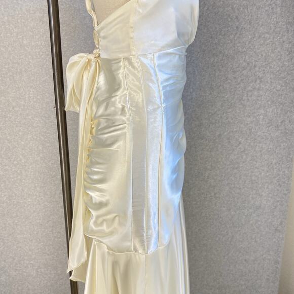 ✨ Jessica McClintock Ivory Satin Gown 💎 Prom / Formal Junior 7 NWT - Picture 8 of 16